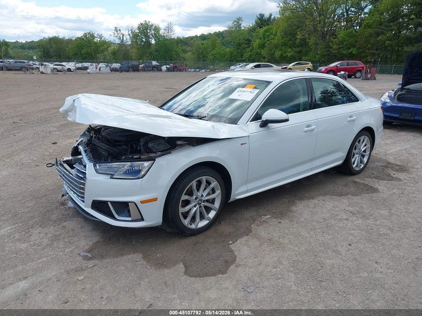 2019 Audi A4 VIN WAUDNAF46KA118292 IAAI salvage auction — FRONT END, Salvage (Ohio), sold $2,250 on 2026-07-27 (photo 2)