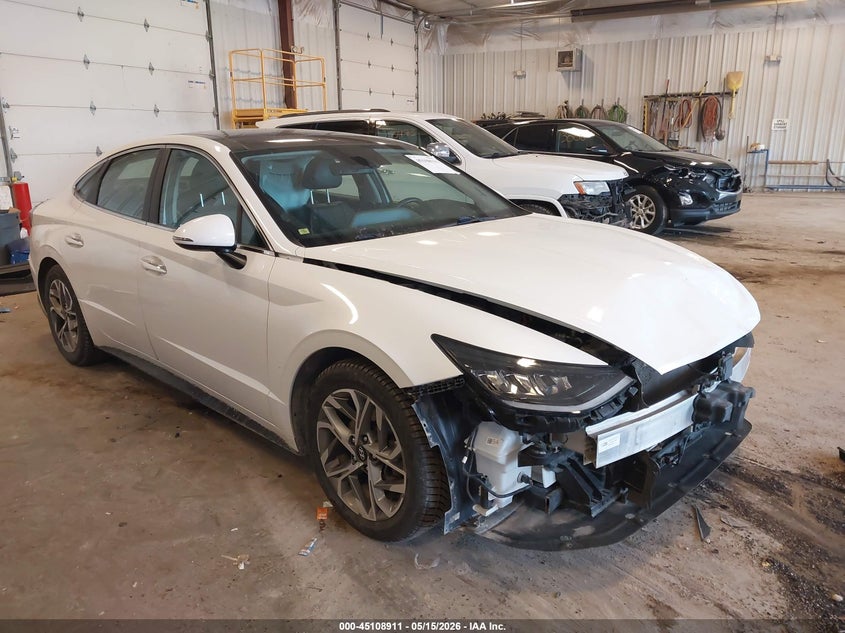 2020 Hyundai Sonata VIN 5NPEF4JA2LH050957 IAAI salvage auction — FRONT END, Clear (Michigan), sold $2,250 on 2026-07-19 (photo 1)