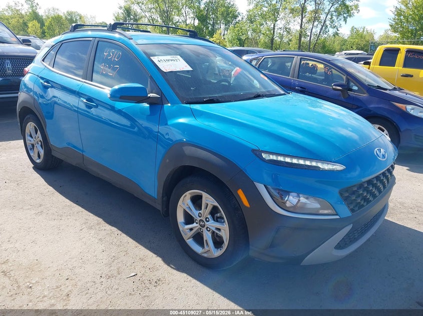 2023 Hyundai Kona VIN KM8K3CAB1PU974814 IAAI salvage auction — HAIL, Salvage (Pennsylvania), sold $9,650 on 2026-07-07 (photo 1)