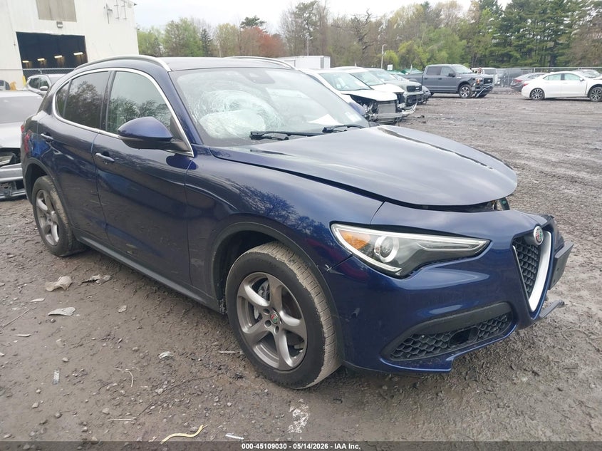 2021 Alfa romeo Stelvio VIN ZASPAKAN3M7D18698 IAAI salvage auction — LEFT FRONT, Mv-907A (New York), sold $3,800 on 2026-07-07 (photo 1)