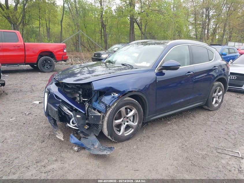 2021 Alfa romeo Stelvio VIN ZASPAKAN3M7D18698 IAAI salvage auction — LEFT FRONT, Mv-907A (New York), sold $3,800 on 2026-07-07 (photo 2)