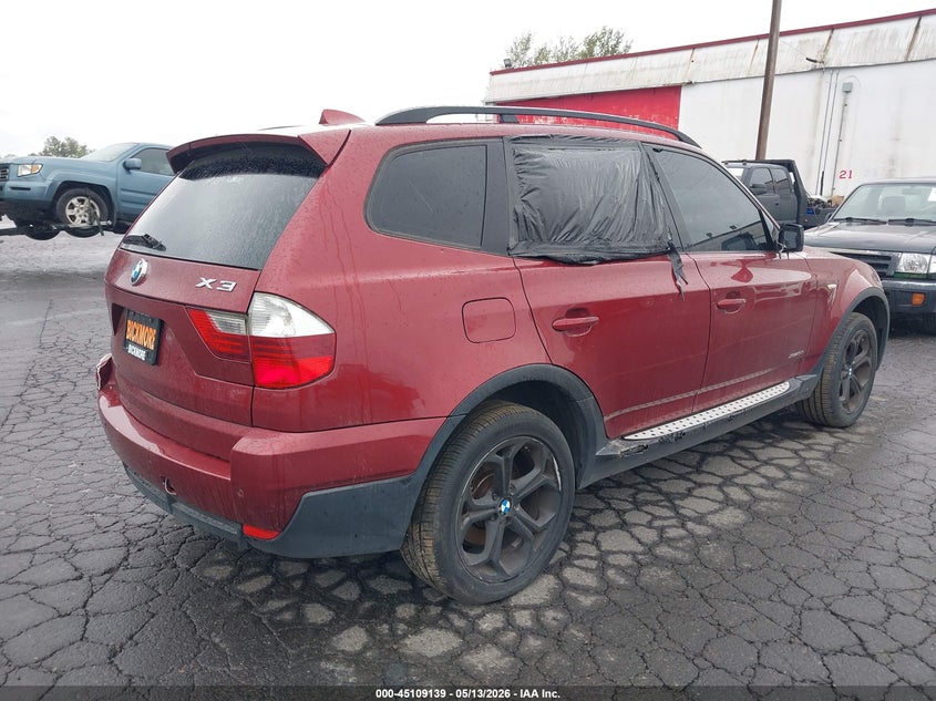 2009 BMW X3 VIN WBXPC93489WJ27133 IAAI salvage auction — BIOHAZARD/CHEMICAL, Salvage (Texas), sold $325 on 2026-07-16 (photo 4)