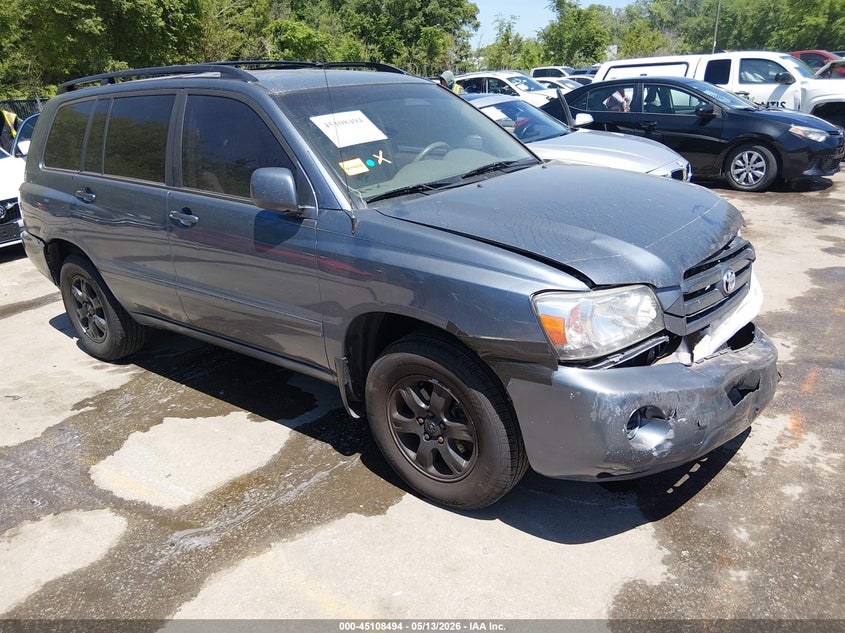 2005 Toyota Highlander VIN JTEEP21A050128696 IAAI salvage auction — FRONT & REAR, Salvage (Kansas), sold $725 on 2026-07-22 (photo 1)