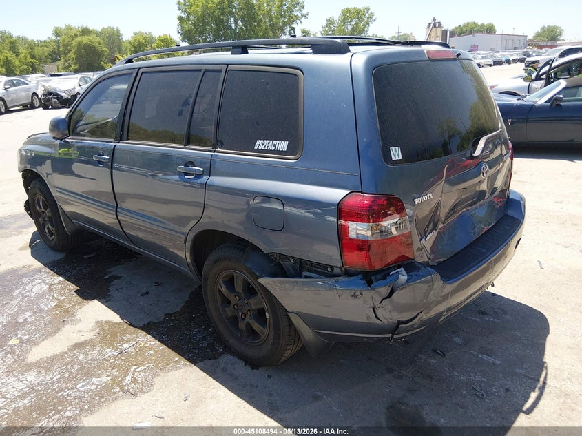 2005 Toyota Highlander VIN JTEEP21A050128696 IAAI salvage auction — FRONT & REAR, Salvage (Kansas), sold $725 on 2026-07-22 (photo 3)