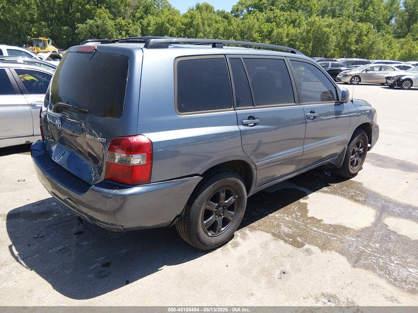 2005 Toyota Highlander VIN JTEEP21A050128696 IAAI salvage auction — FRONT & REAR, Salvage (Kansas), sold $725 on 2026-07-22 (photo 4)