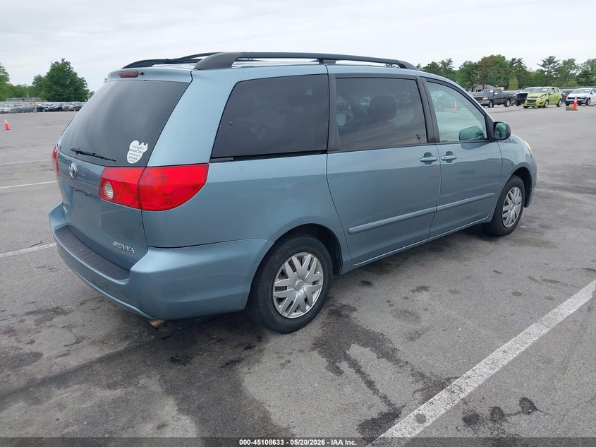2008 Toyota Sienna VIN 5TDZK23CX8S174122 IAAI salvage auction — SIDE, Clear (Indiana), sold $675 on 2026-07-11 (photo 4)