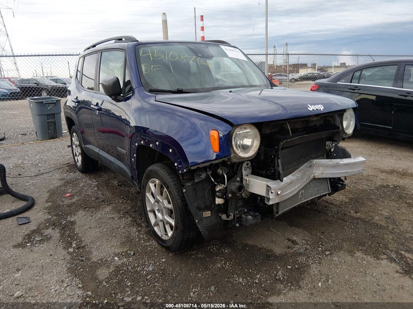 2021 Jeep Renegade VIN ZACNJDD17MPM32711 IAAI salvage auction — FRONT END, Salvage (Indiana), sold $3,850 on 2026-08-05 (photo 1)