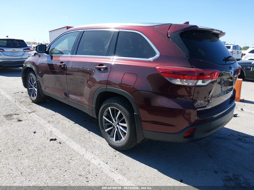 2019 Toyota Highlander VIN 5TDJZRFH7KS954465 IAAI salvage auction — FRONT END, Salvage (Illinois), sold $9,900 on 2026-07-28 (photo 3)
