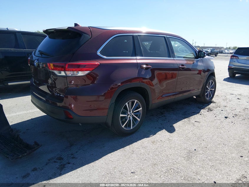 2019 Toyota Highlander VIN 5TDJZRFH7KS954465 IAAI salvage auction — FRONT END, Salvage (Illinois), sold $9,900 on 2026-07-28 (photo 4)