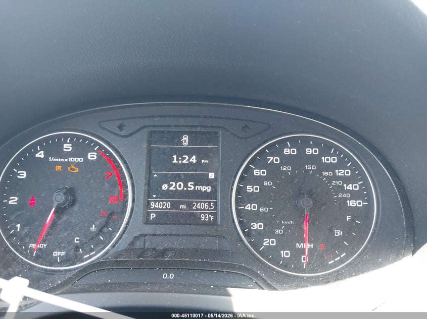 2016 Audi A3 VIN WAUB8GFF7G1081327 IAAI salvage auction — STORM DAMAGE, Original (Texas), sold $25 on 2026-07-28 (photo 7)
