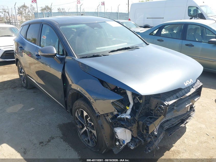 2023 Kia Sportage VIN 5XYK33AF2PG128376 IAAI salvage auction — FRONT END, Salvage (California), sold $6,500 on 2026-07-22 (photo 1)