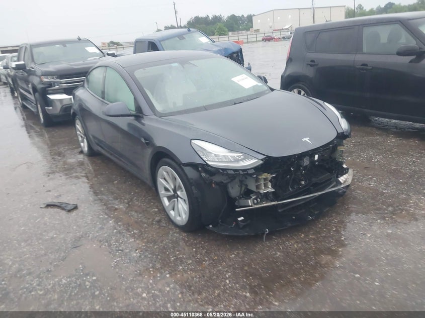 2021 Tesla Model 3 VIN 5YJ3E1EB2MF862514 IAAI salvage auction — FRONT END, Original (Texas), sold $11,100 on 2026-07-08 (photo 1)