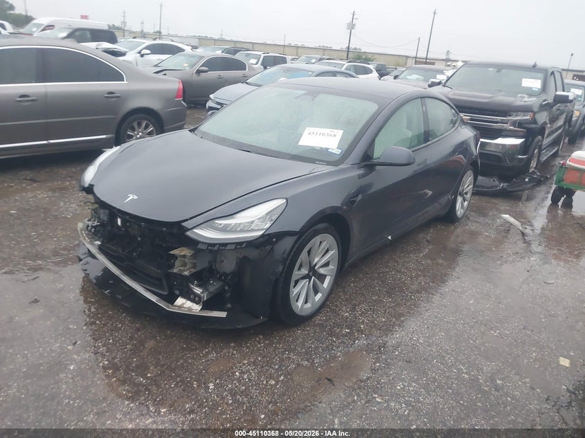 2021 Tesla Model 3 VIN 5YJ3E1EB2MF862514 IAAI salvage auction — FRONT END, Original (Texas), sold $11,100 on 2026-07-08 (photo 2)