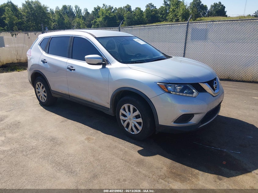 2016 Nissan Rogue VIN JN8AT2MT4GW007704 IAAI salvage auction — LEFT FRONT, Salvage (Mississippi), sold $1,500 on 2026-07-30 (photo 1)