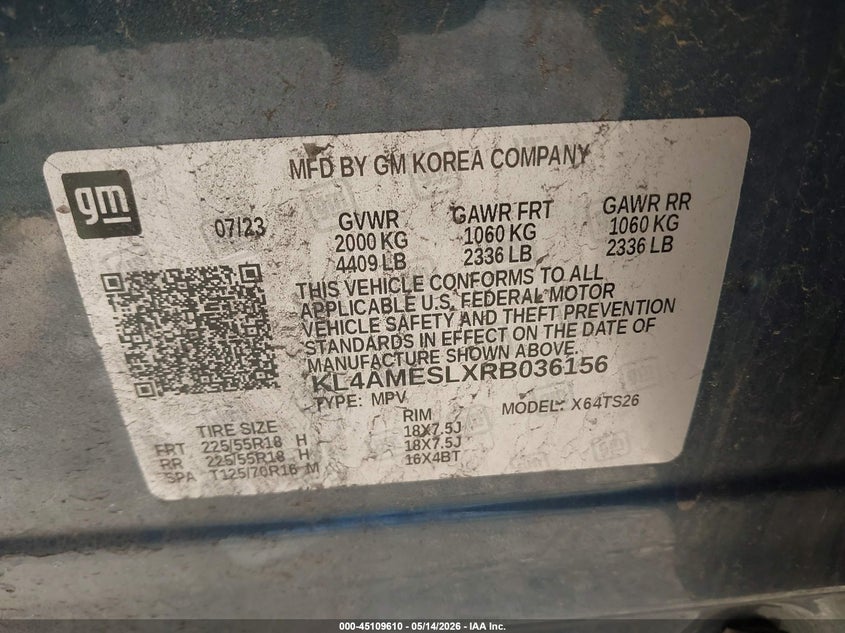 2024 Buick Encore gx VIN KL4AMESLXRB036156 IAAI salvage auction — LEFT FRONT, Salvage (Illinois), sold $3,050 on 2026-07-15 (photo 9)