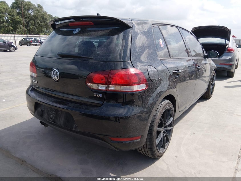 2013 Volkswagen Golf VIN WVWDM7AJ6DW134357 IAAI salvage auction — RIGHT FRONT, Salvage (Oregon), sold $1,400 on 2026-07-28 (photo 4)