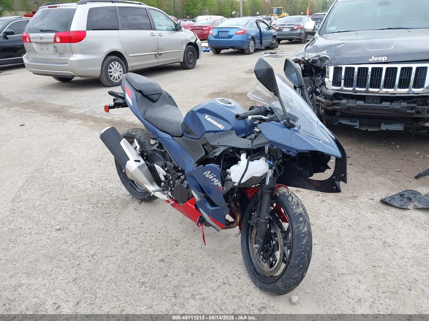 2026 Kawasaki Ninja VIN ML5EXGJ17TDA85429 IAAI salvage auction — FRONT END, Salvage (New Hampshire), sold $1,000 on 2026-09-19 (photo 1)