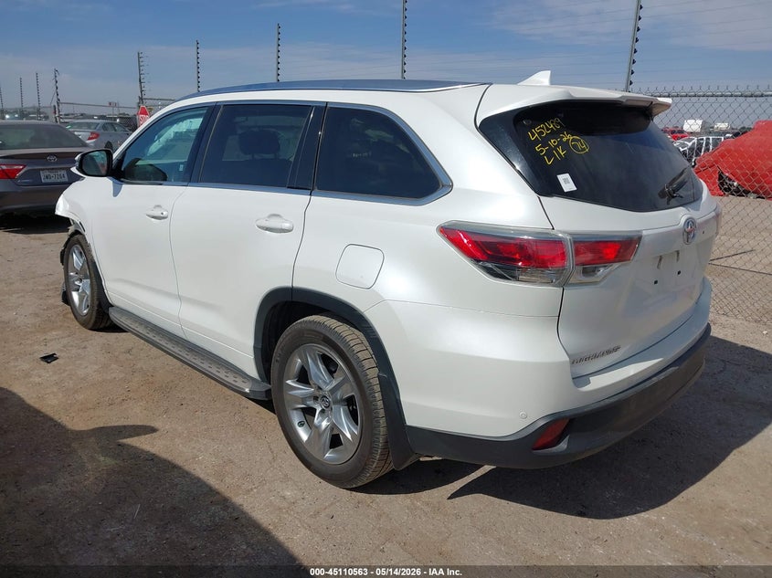 2016 Toyota Highlander VIN 5TDYKRFH1GS183186 IAAI salvage auction — FRONT END, Original (Texas), sold $6,400 on 2026-07-28 (photo 3)