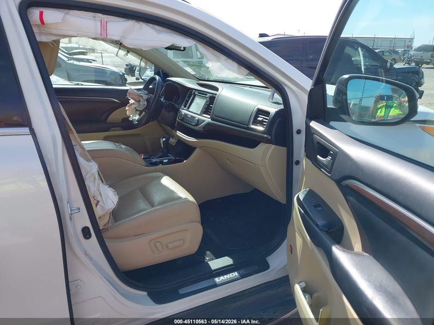 2016 Toyota Highlander VIN 5TDYKRFH1GS183186 IAAI salvage auction — FRONT END, Original (Texas), sold $6,400 on 2026-07-28 (photo 5)