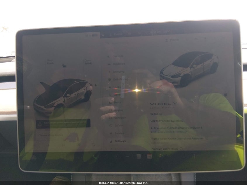 2025 Tesla Model y VIN 7SAYGDED9SA356792 IAAI salvage auction — FRONT END, Salvage (Georgia), sold $14,800 on 2026-07-09 (photo 7)