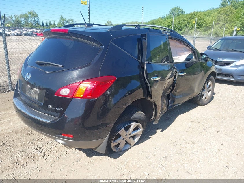 2010 Nissan Murano VIN JN8AZ1MW6AW118054 IAAI salvage auction — ROLLOVER, Salvage (Illinois), sold $250 on 2026-07-15 (photo 4)