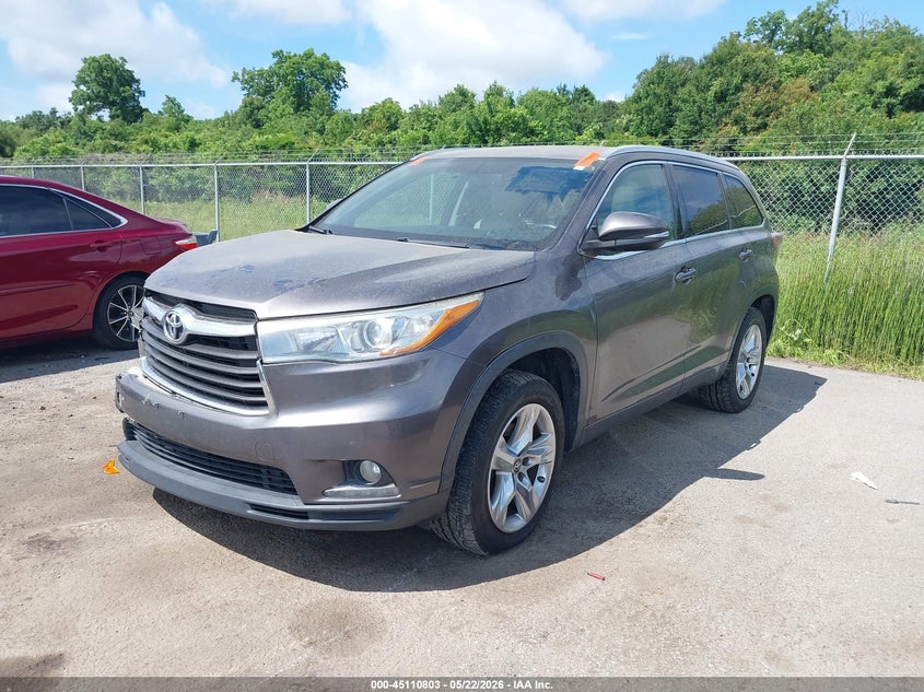 2016 Toyota Highlander VIN 5TDYKRFHXGS163941 IAAI salvage auction — FRONT END, Salvage (Louisiana), sold $7,550 on 2026-07-07 (photo 2)
