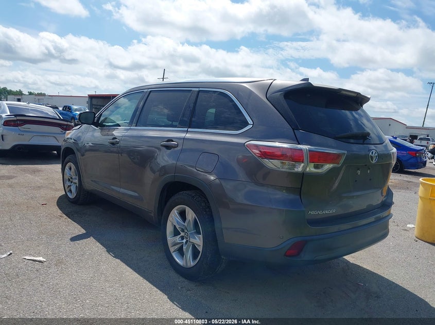 2016 Toyota Highlander VIN 5TDYKRFHXGS163941 IAAI salvage auction — FRONT END, Salvage (Louisiana), sold $7,550 on 2026-07-07 (photo 3)