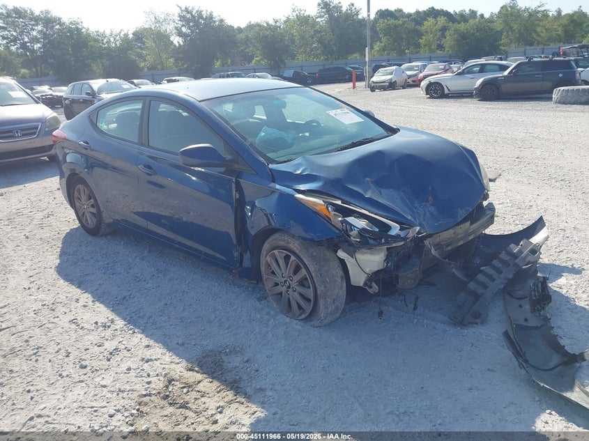 2014 Hyundai Elantra VIN KMHDH4AE2EU029989 IAAI salvage auction — FRONT END, Rebuildable (Florida), sold $475 on 2026-07-23 (photo 1)