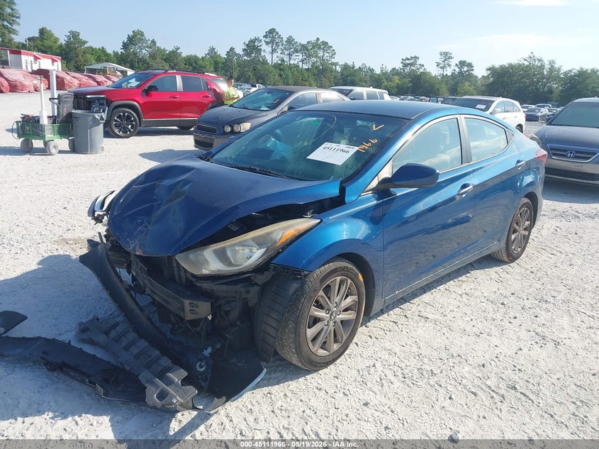 2014 Hyundai Elantra VIN KMHDH4AE2EU029989 IAAI salvage auction — FRONT END, Rebuildable (Florida), sold $475 on 2026-07-23 (photo 2)