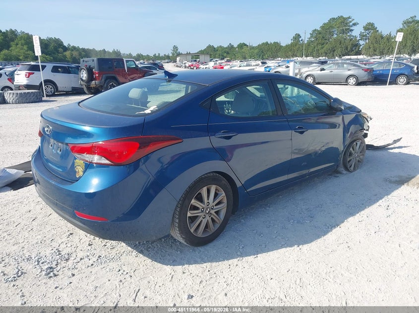 2014 Hyundai Elantra VIN KMHDH4AE2EU029989 IAAI salvage auction — FRONT END, Rebuildable (Florida), sold $475 on 2026-07-23 (photo 4)