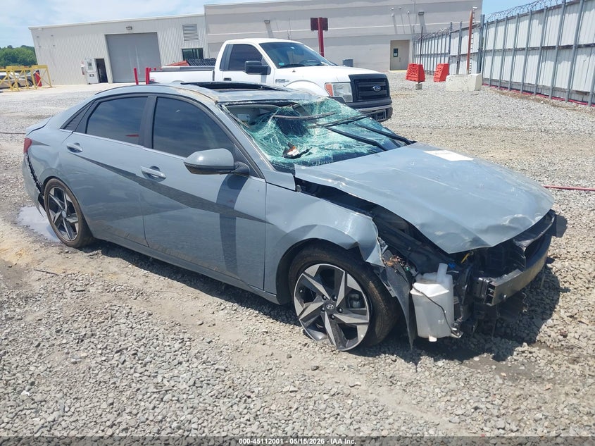 2023 Hyundai Elantra VIN KMHLN4AJ3PU047728 IAAI salvage auction — LEFT SIDE, Salvage (Georgia), sold $1,450 on 2026-07-13 (photo 1)