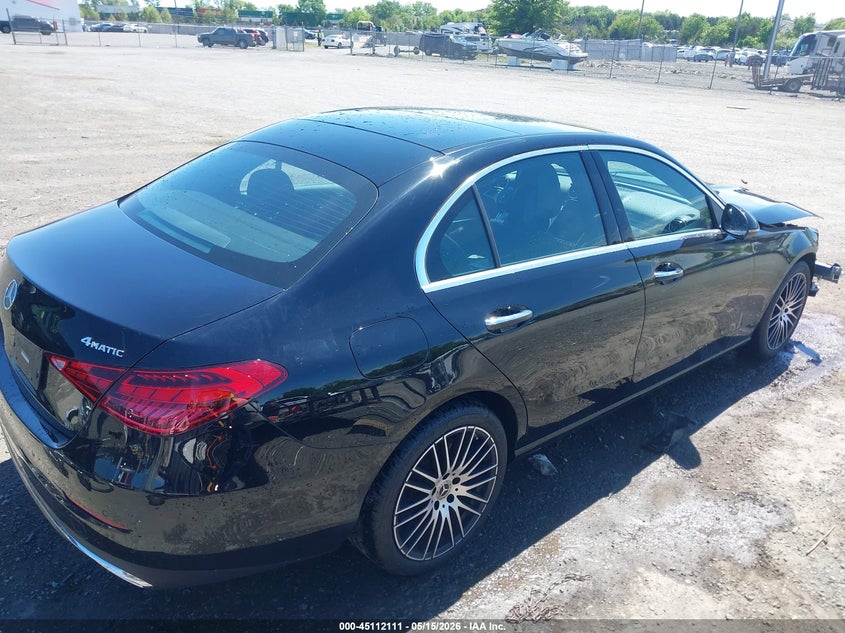 2025 Mercedes-benz C-klasse VIN W1KAF4HB6SR256566 IAAI salvage auction — FRONT END, Salvage (Virginia), sold $18,600 on 2026-07-07 (photo 4)