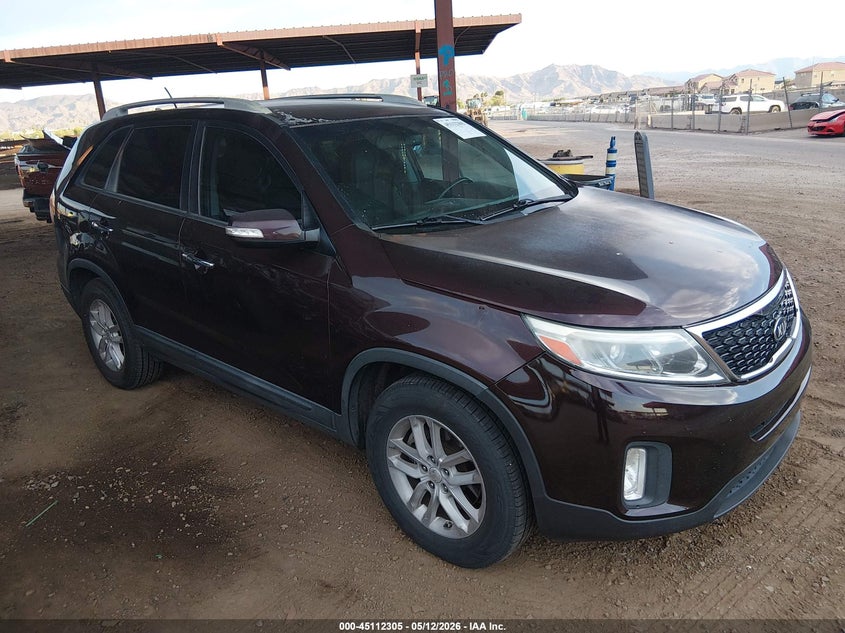 2015 Kia Sorento VIN 5XYKT4A69FG649406 IAAI salvage auction — LEFT SIDE, Salvage (Arizona), sold $1,650 on 2026-07-28 (photo 1)