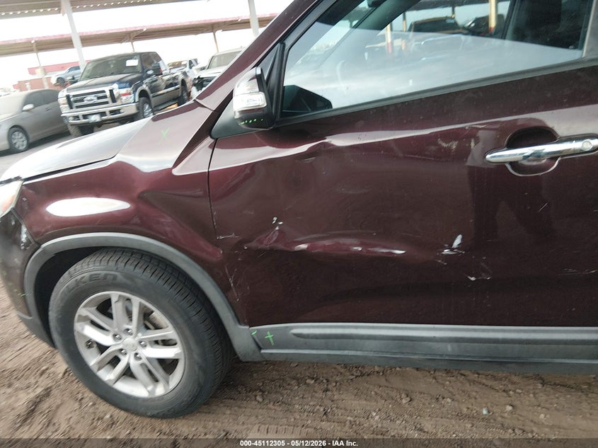 2015 Kia Sorento VIN 5XYKT4A69FG649406 IAAI salvage auction — LEFT SIDE, Salvage (Arizona), sold $1,650 on 2026-07-28 (photo 6)