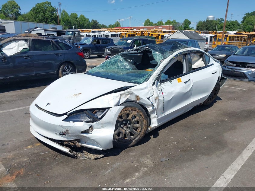 2025 Tesla Model 3 VIN 5YJ3E1EAXSF135108 IAAI salvage auction — ROLLOVER, Salvage (North Carolina), sold $3,575 on 2026-07-09 (photo 2)