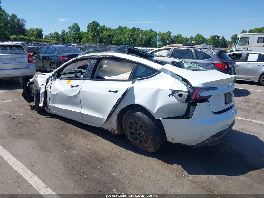 2025 Tesla Model 3 VIN 5YJ3E1EAXSF135108 IAAI salvage auction — ROLLOVER, Salvage (North Carolina), sold $3,575 on 2026-07-09 (photo 3)