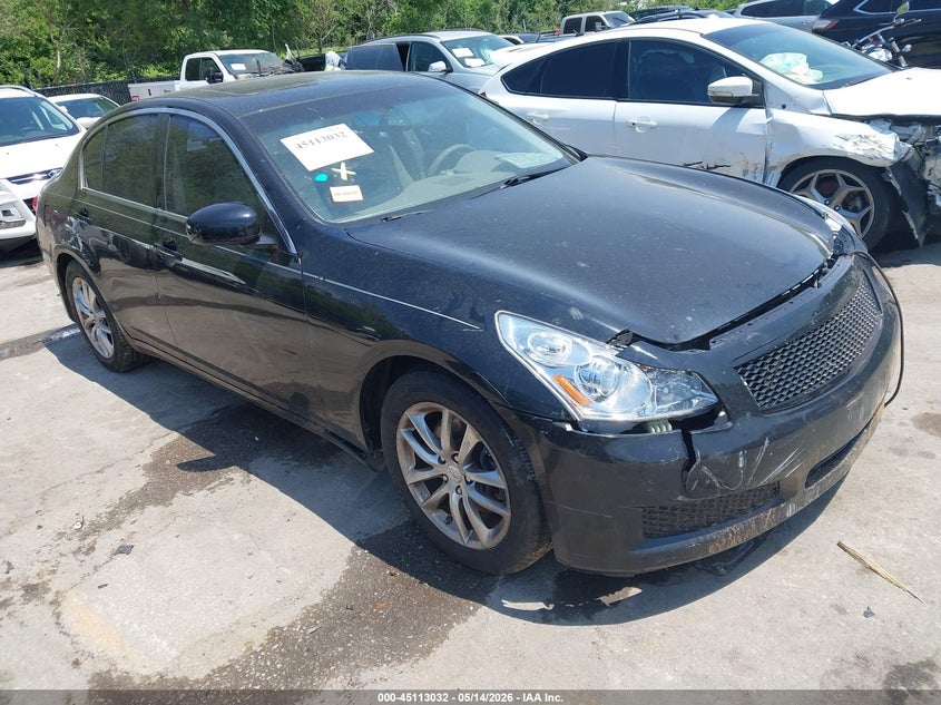 2007 Infiniti G VIN JNKBV61E97M724231 IAAI salvage auction — LEFT SIDE, Salvage (Missouri), sold $475 on 2026-07-22 (photo 1)