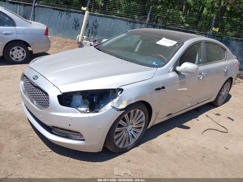 2015 Kia K900 VIN KNALU4D45F6026070 IAAI salvage auction — LEFT FRONT, Salvage (Virginia), sold $1,350 on 2026-07-09 (photo 2)