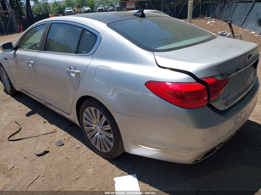 2015 Kia K900 VIN KNALU4D45F6026070 IAAI salvage auction — LEFT FRONT, Salvage (Virginia), sold $1,350 on 2026-07-09 (photo 3)