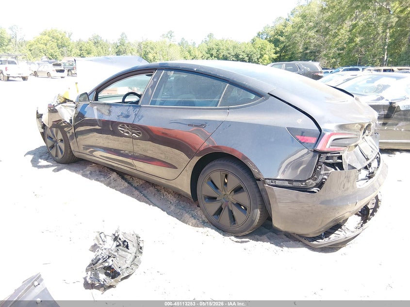 2024 Tesla Model 3 VIN 5YJ3E1EA0RF831938 IAAI salvage auction — FRONT & REAR, Salvage (South Carolina), sold $7,300 on 2026-07-21 (photo 3)