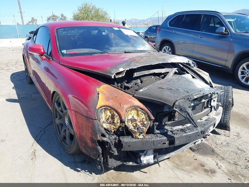 2004 Bentley Continental VIN SCBCR63W54C021701 IAAI salvage auction — ENGINE BURN, Non-Repairable (California), sold $725 on 2026-09-09 (photo 1)