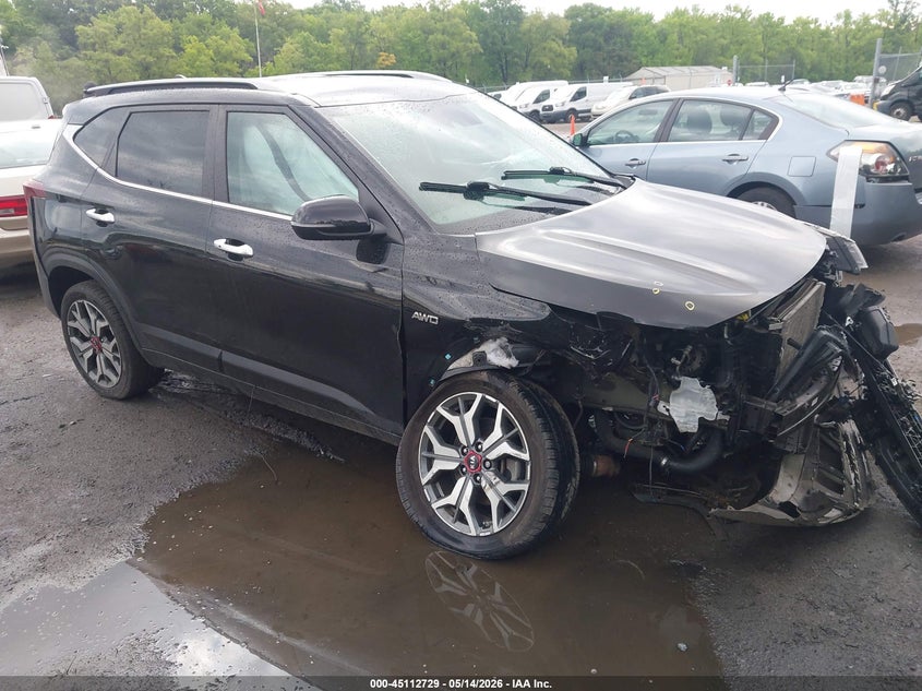 2021 Kia Seltos VIN KNDETCA25M7106584 IAAI salvage auction — FRONT END, Salvage - Greater Than 75% (Maryland), sold $2,500 on 2026-07-07 (photo 1)