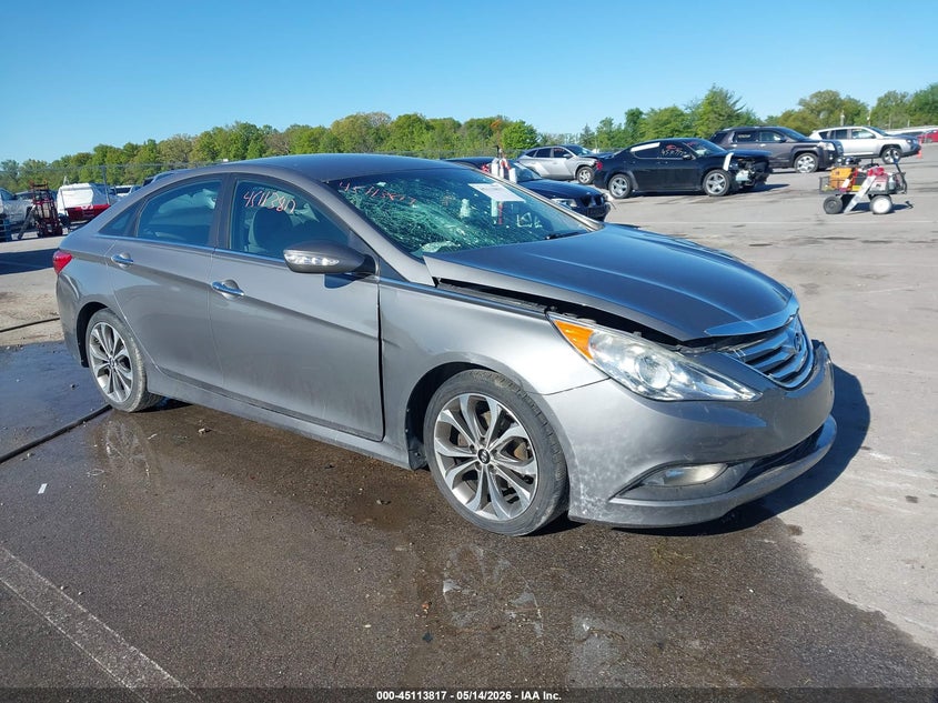 2014 Hyundai Sonata VIN 5NPEC4AC8EH842513 IAAI salvage auction — FRONT END, Clear (Indiana), sold $400 on 2026-07-17 (photo 1)