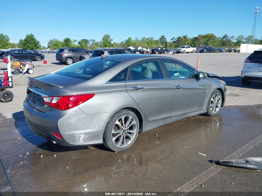 2014 Hyundai Sonata VIN 5NPEC4AC8EH842513 IAAI salvage auction — FRONT END, Clear (Indiana), sold $400 on 2026-07-17 (photo 4)