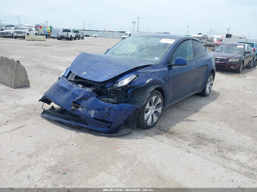 2023 Tesla Model y VIN 7SAYGDEE3PA097023 IAAI salvage auction — LEFT FRONT, Salvage (Texas), sold $9,200 on 2026-07-22 (photo 2)