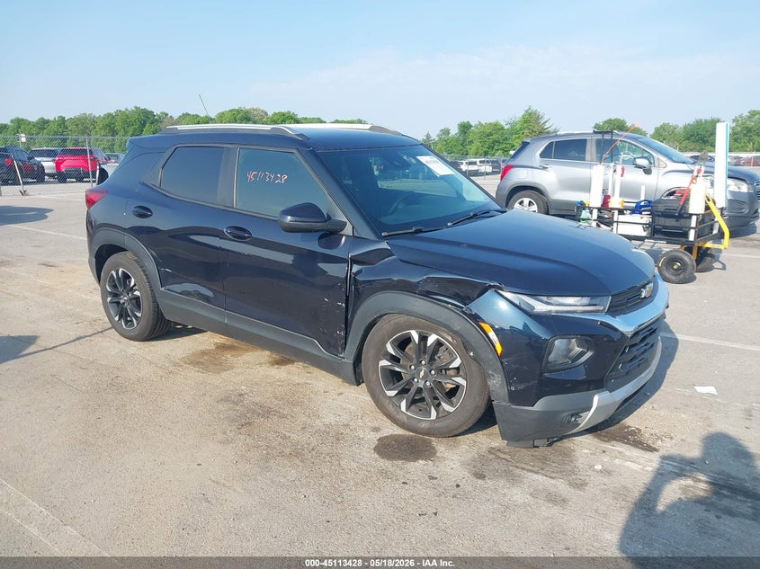 2021 Chevrolet Trailblazer VIN KL79MPS25MB149627 IAAI salvage auction — RIGHT FRONT, Salvage (Indiana), sold $4,700 on 2026-07-17 (photo 1)