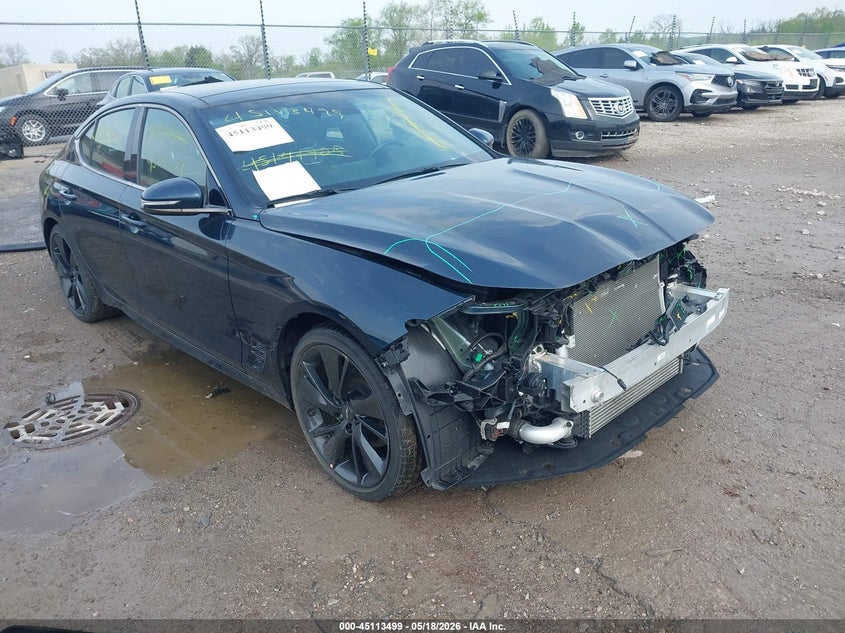 2023 Genesis G70 VIN KMTG34TA0PU106339 IAAI salvage auction — FRONT END, Salvage (Wisconsin), sold $5,800 on 2026-07-07 (photo 1)