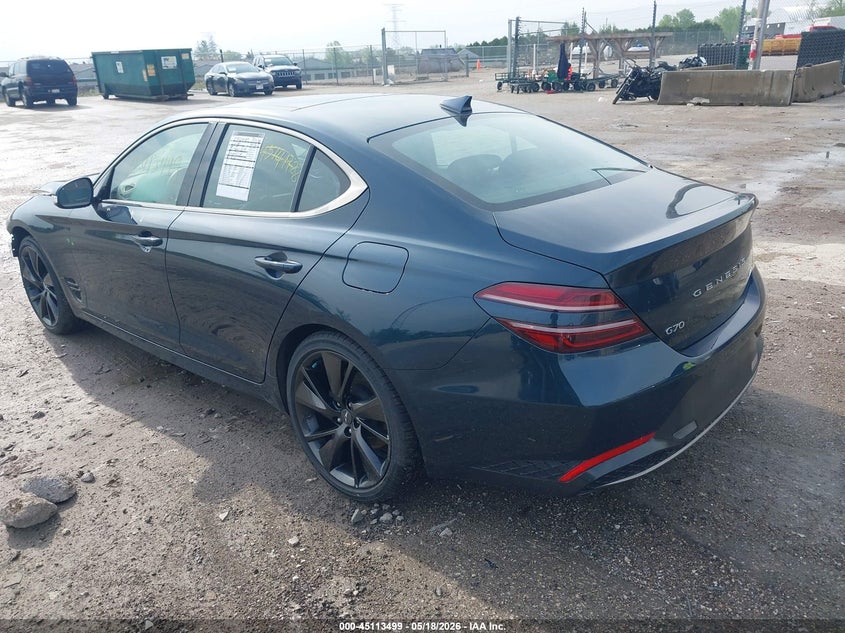 2023 Genesis G70 VIN KMTG34TA0PU106339 IAAI salvage auction — FRONT END, Salvage (Wisconsin), sold $5,800 on 2026-07-07 (photo 3)