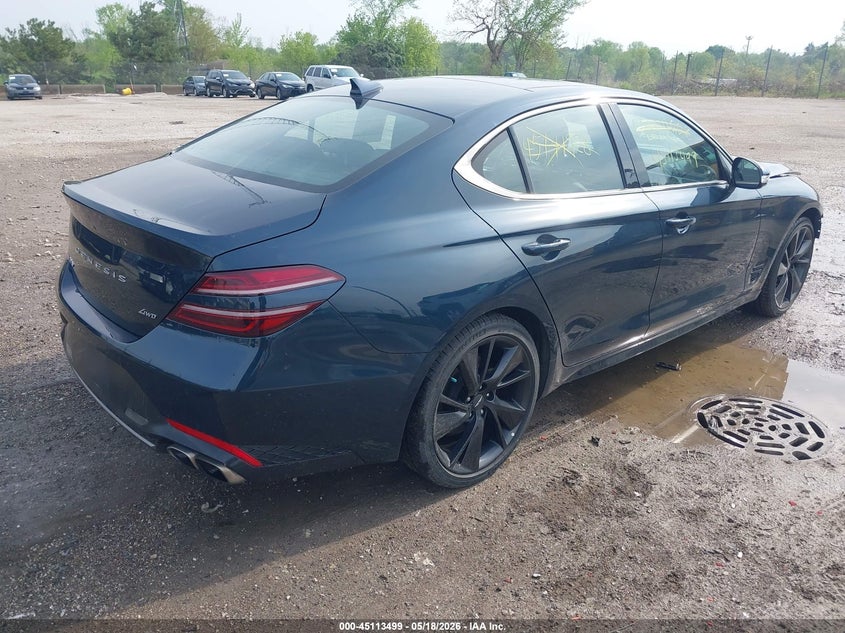 2023 Genesis G70 VIN KMTG34TA0PU106339 IAAI salvage auction — FRONT END, Salvage (Wisconsin), sold $5,800 on 2026-07-07 (photo 4)