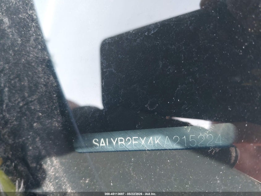 2019 Land rover Range rover velar VIN SALYB2EX4KA215224 IAAI salvage auction — FRONT END, Salvage (Massachusetts), sold $4,950 on 2026-07-22 (photo 9)